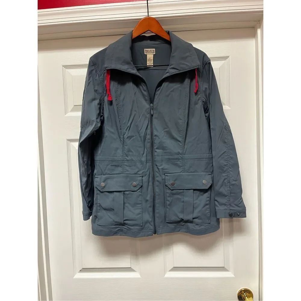 Duluth Men’s Slate Gray Ripstop Utility Water Resistant Jacket sz L NWOT
